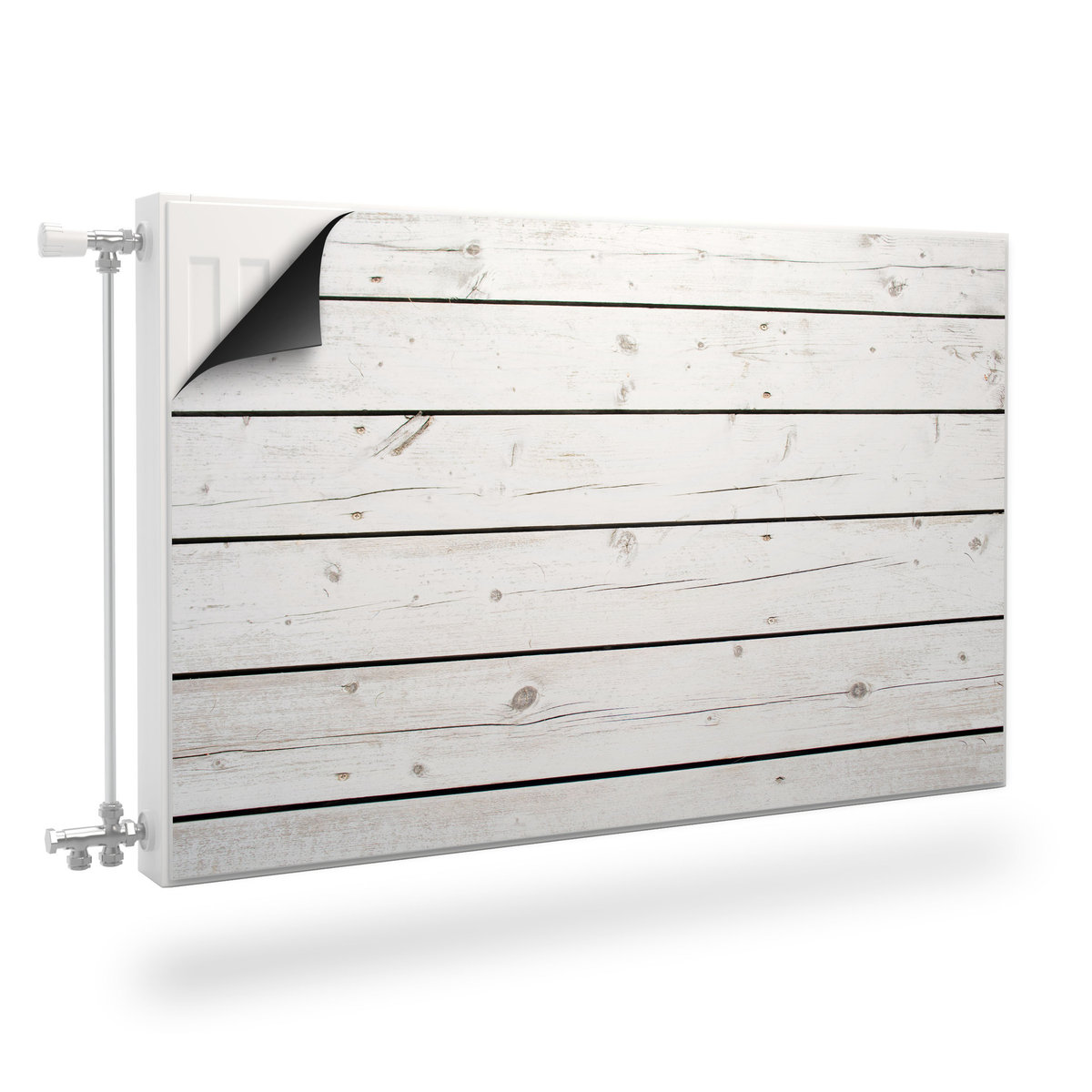 Mata MAGNETYCZNA Na Kaloryfer Białe Deski Imitacja Drewna 80cm x 60cm