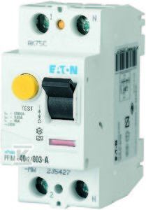 Eaton Wyłącznik różnicowoprądowy 2P 16A 0.01A typ AC PFIM-162001-MW 235389 235389