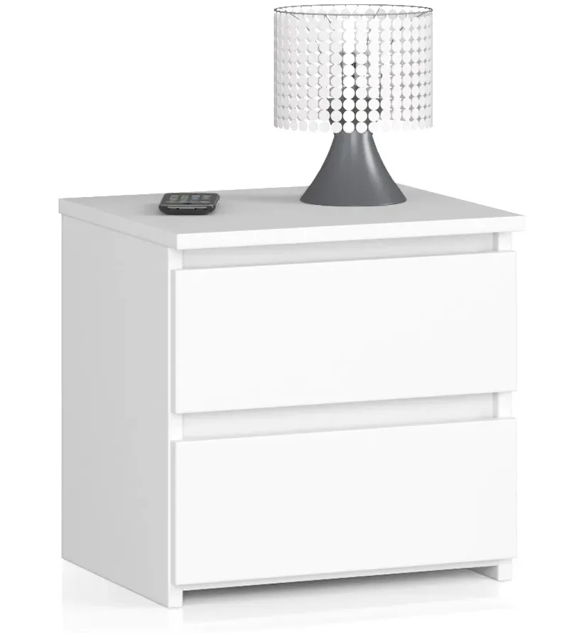 Biała Szafka Nocna Z Szufladami P1-H61
