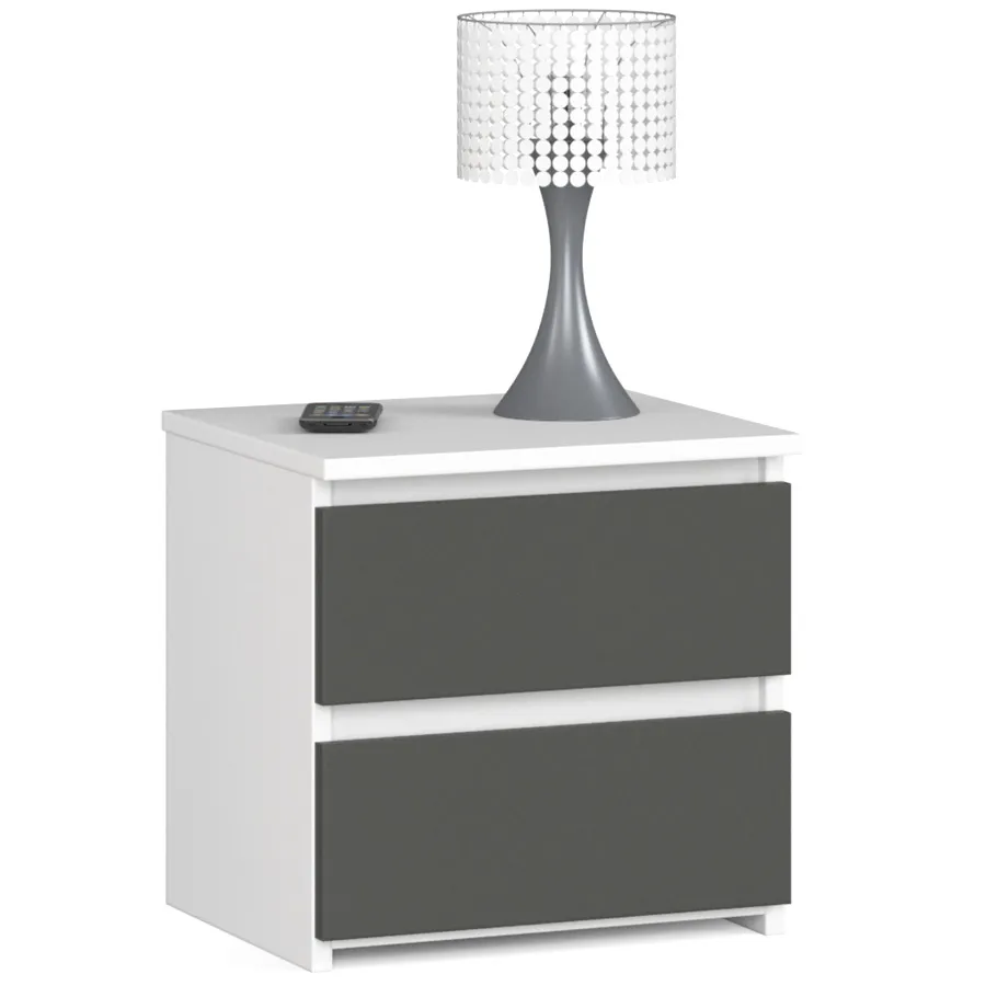 Minimalistyczna szafka nocna biały + grafit R4-M22