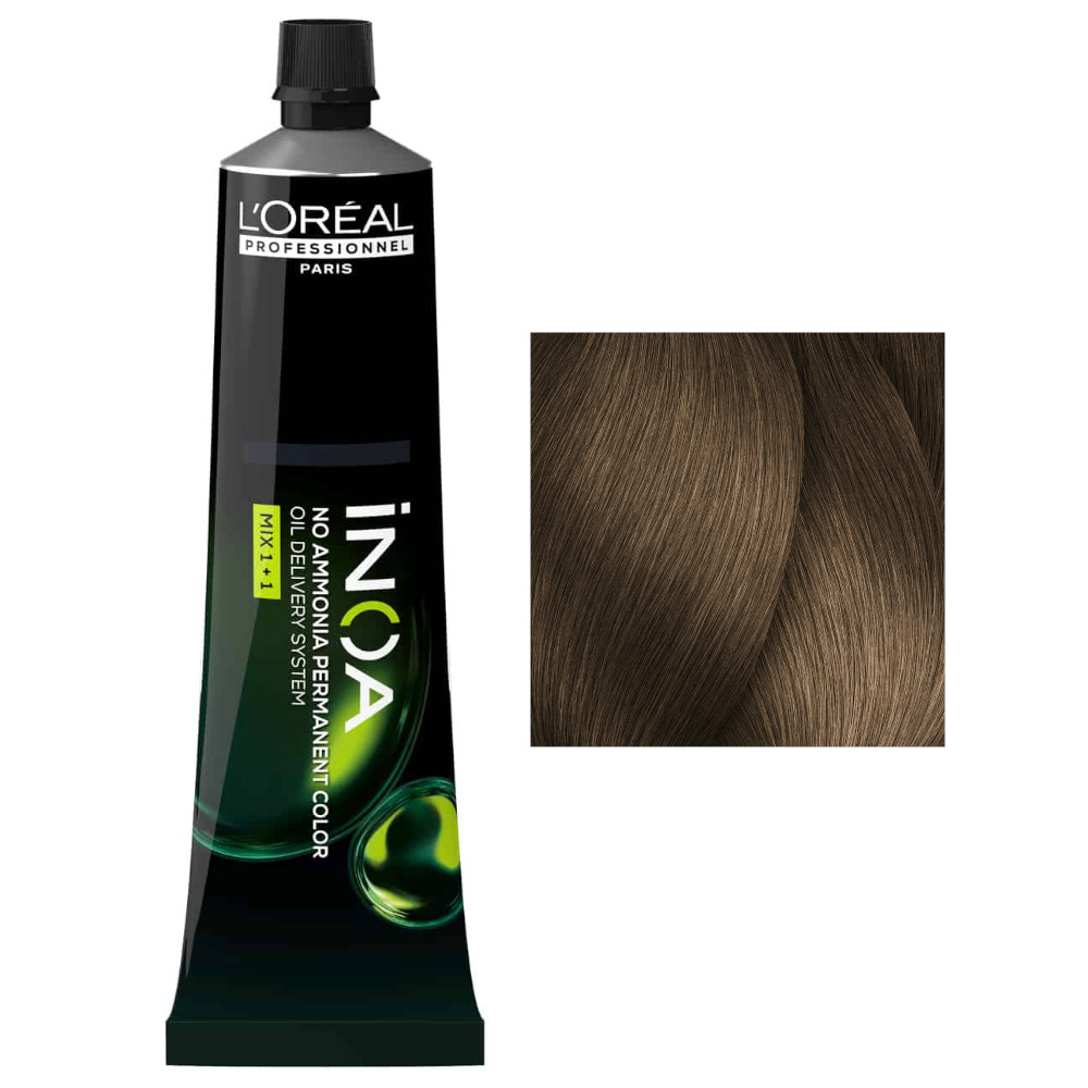 Loreal Inoa, farba do włosów w kremie bez amoniaku, 7.8, 60g