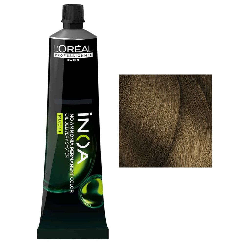 Loreal Inoa, farba do włosów w kremie bez amoniaku, 7.3 baza, 60g