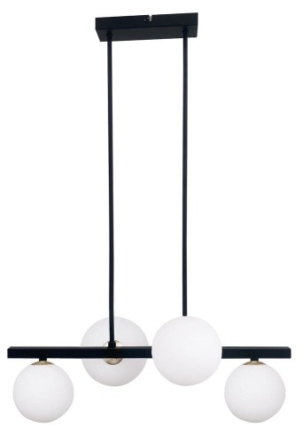 Candellux Lighting czarna lampa wisząca nad stół KAMA 34-01214 czarno-biały żyrandol nad stół do jadalni białe kule 34-01214