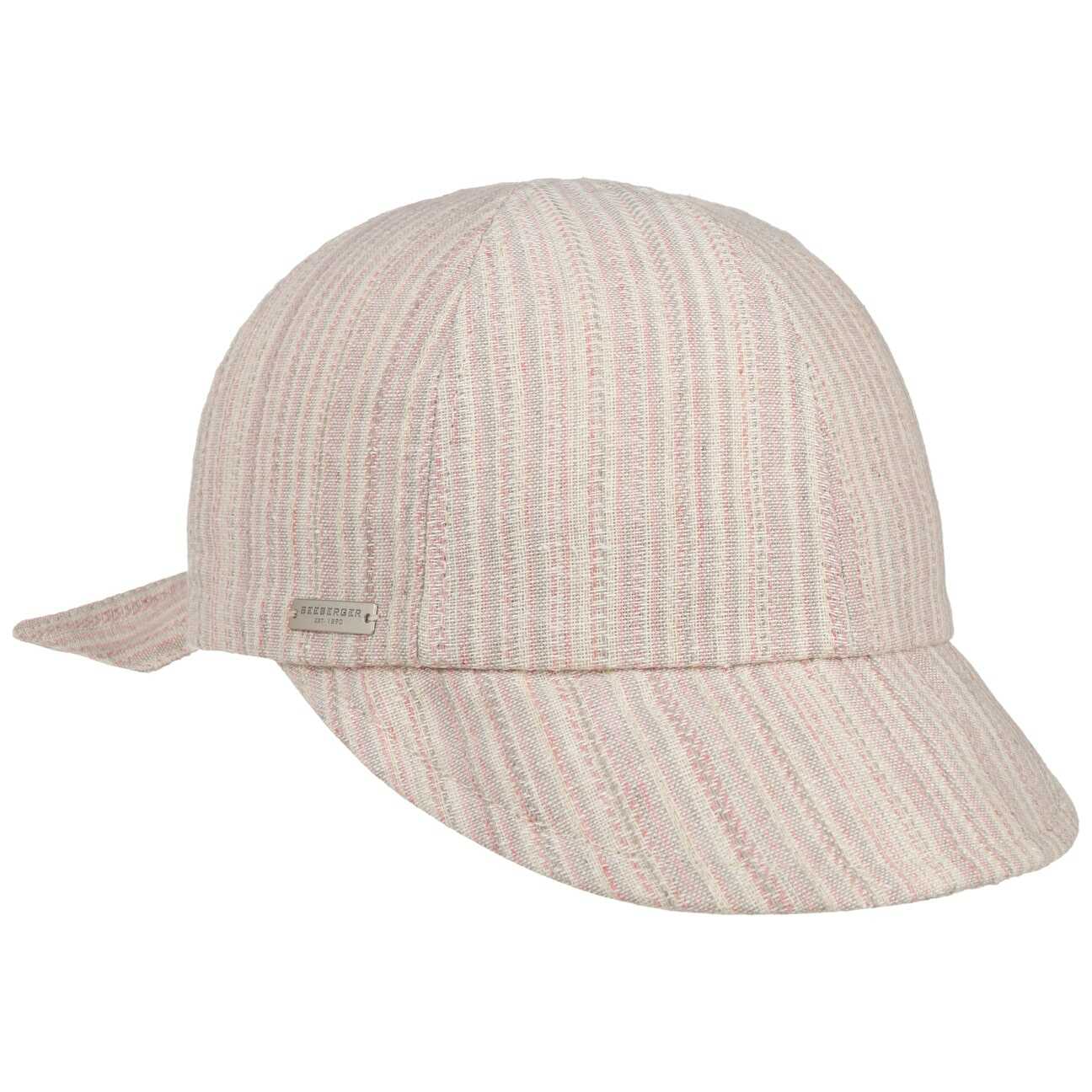 Czapka z Daszkiem Damska Fine Stripes by Seeberger, różowy, One Size