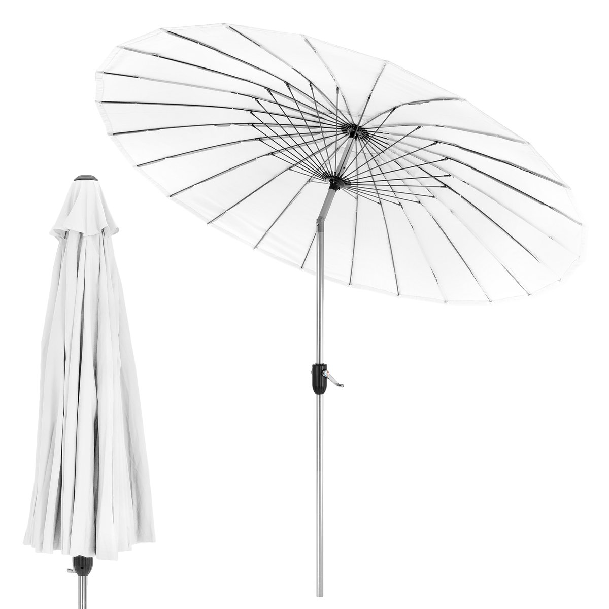 Parasol Shanghai Ø 270 cm biały z aluminium i poliestru
