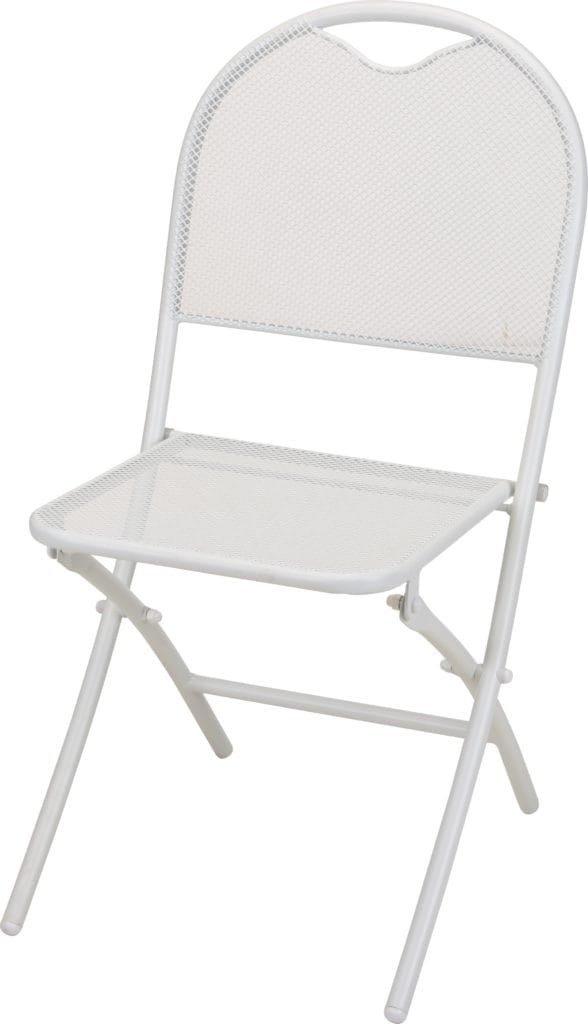 KMTP Krzesło składane metalowe białe 87x40x37,5 cm K-X81000090