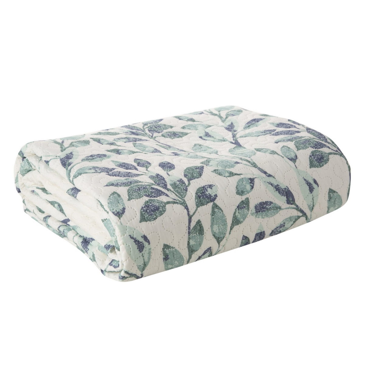 Narzuta 200 x 220 Pikowana Clarissa Biały+Zieleń