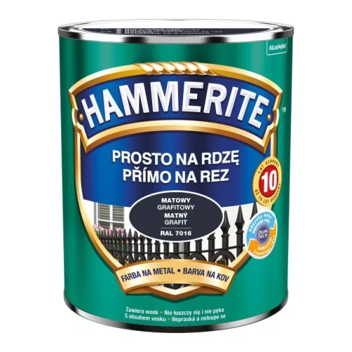 Farba do metalu Hammerite grafit matowy 2,5L