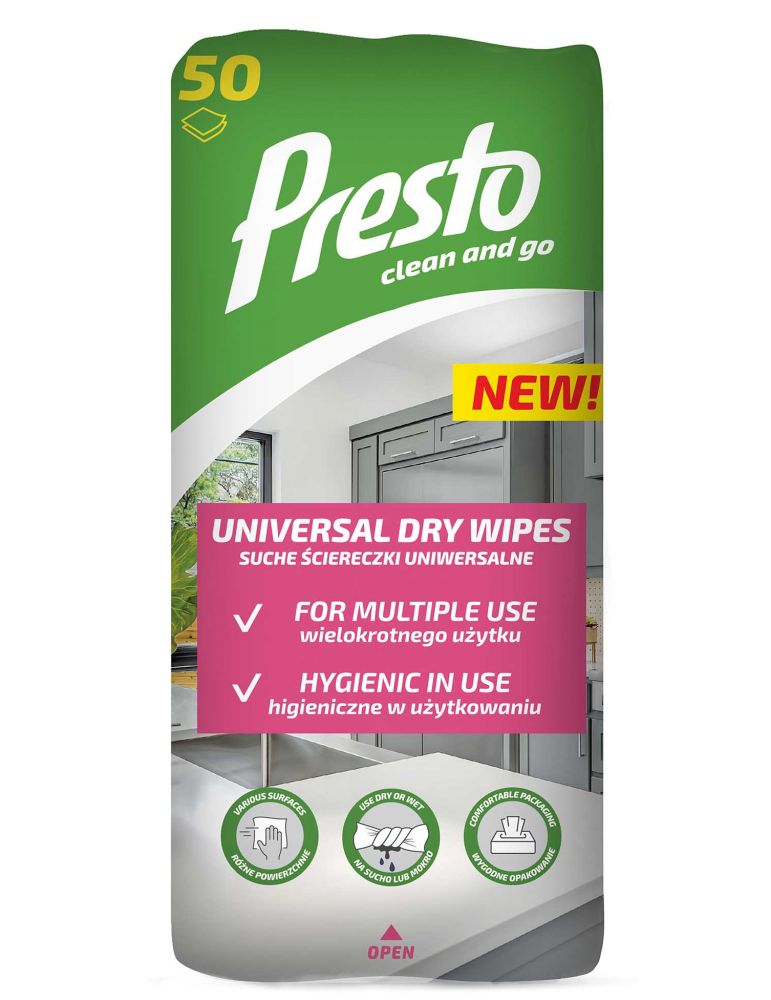 Cleanic Presto Suche ściereczki gospodarcze 50szt