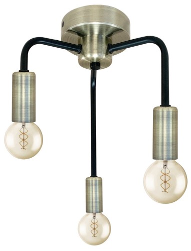 Candellux Lampa sufitowa patynowa + czarny mat 3xE14 Saga 33-01320 33-01320