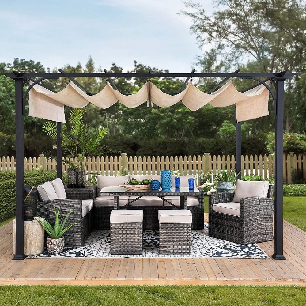 Pergola ogrodowa 2,8x3,6m tarasowa Sunjoy beżowa