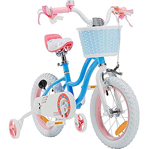 Royal Baby Stargirl rower dziecięcy dla dziewcząt, rower ręczny i wsteczny 14 cali od lat dzieci rower niebieski