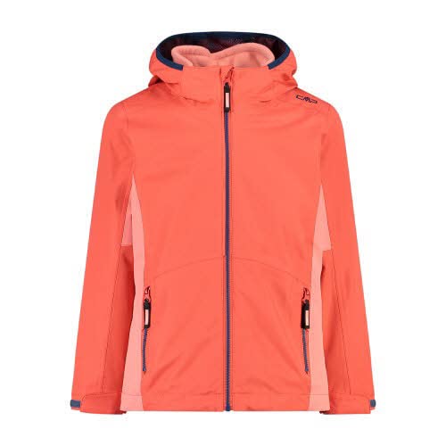 CMP - Kid G Jacket Fix Hood Detachble Inn.Jacket, Girl, Campari, 164