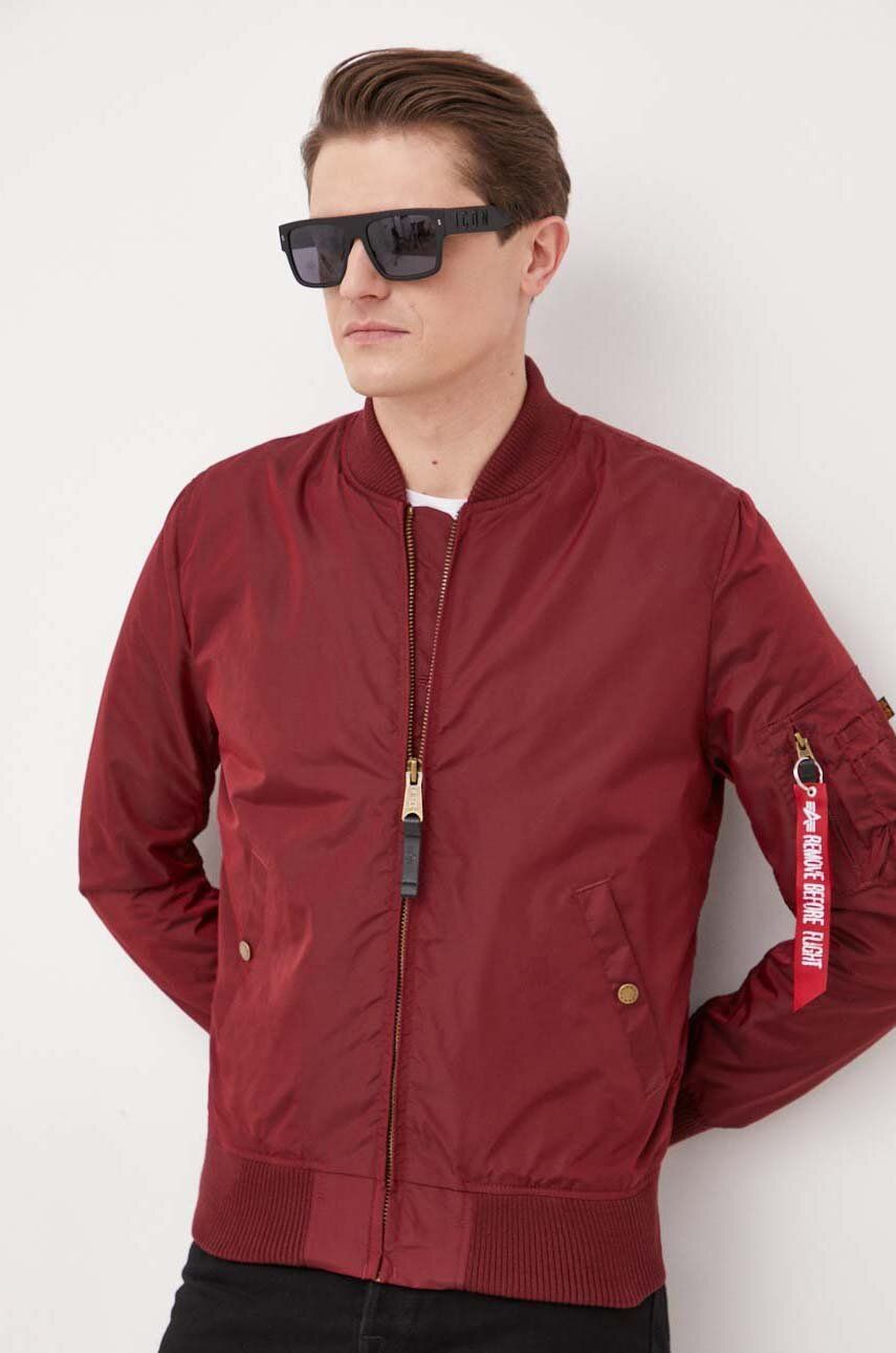 Alpha Industries kurtka bomber kolor bordowy przejściowa