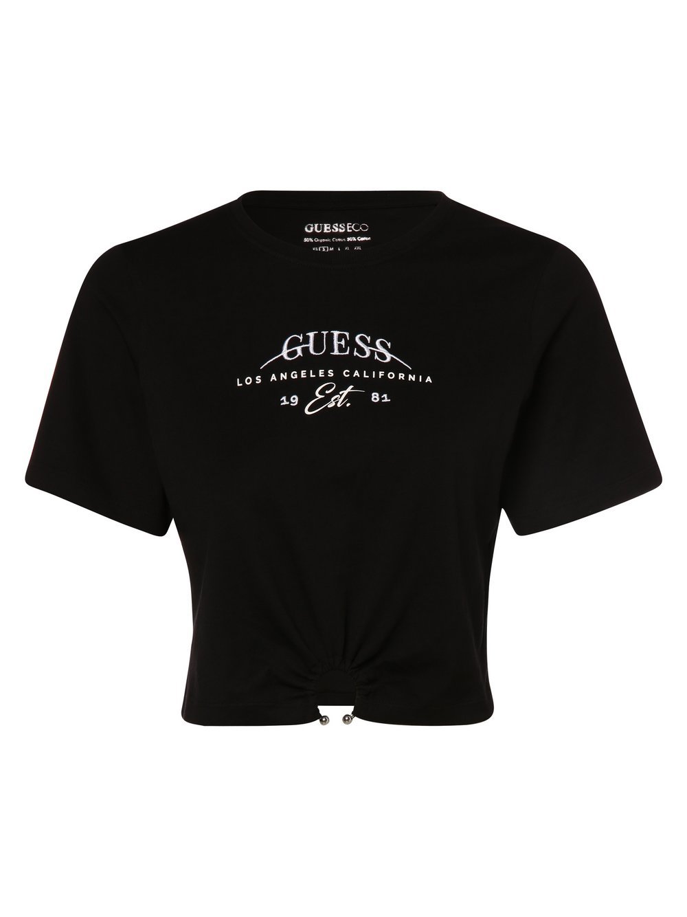 GUESS - T-shirt damski, czarny