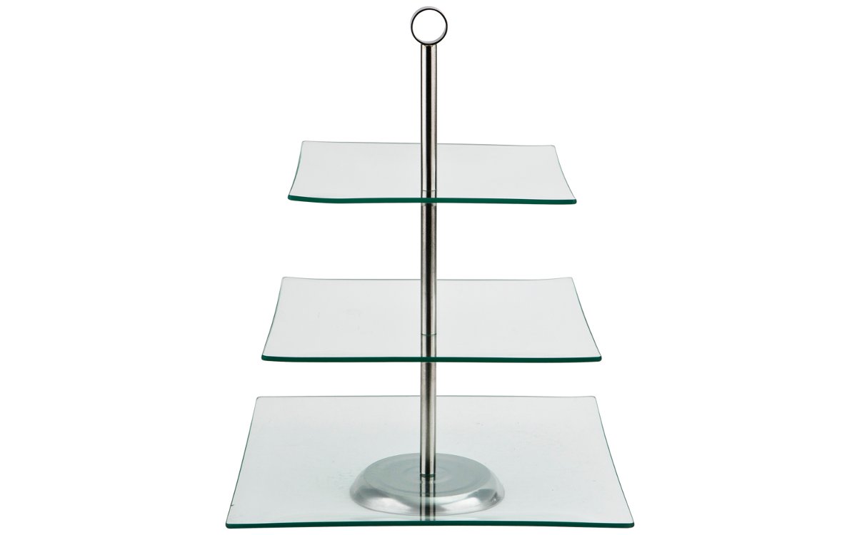 Patera trzypoziomowa szklana LAURA