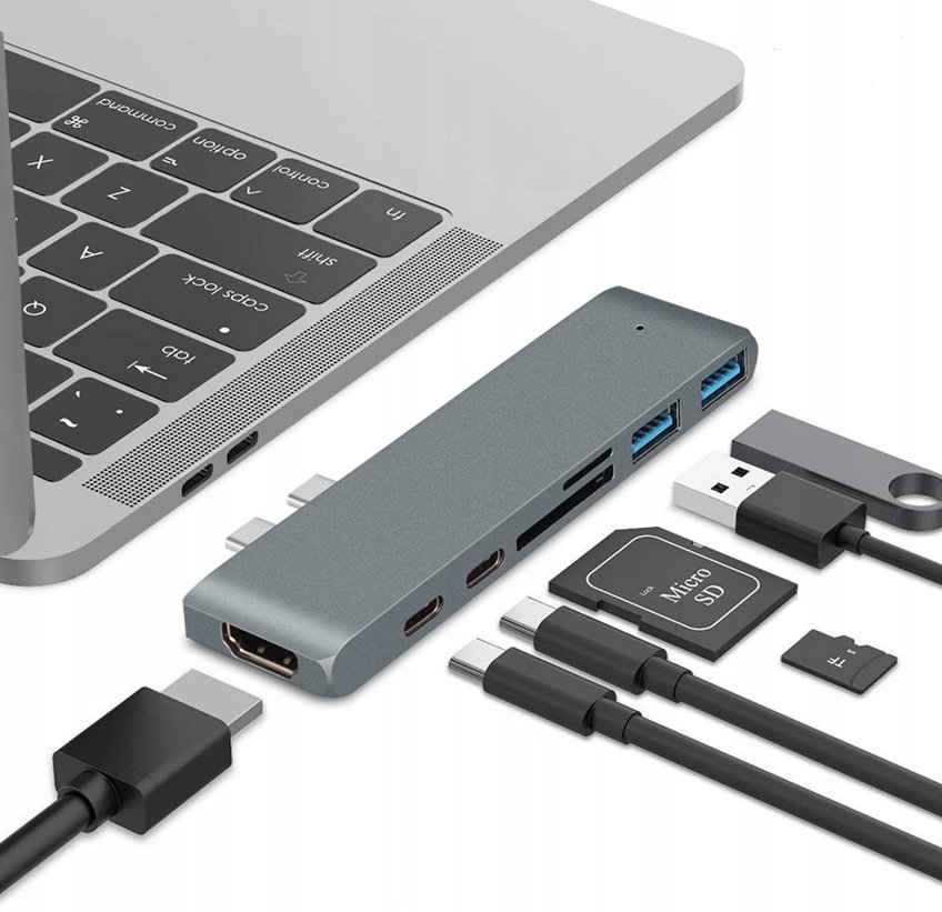 HUB 7W1 DO APPLE MACBOOK PRO / AIR RETINA SPACE GRAY