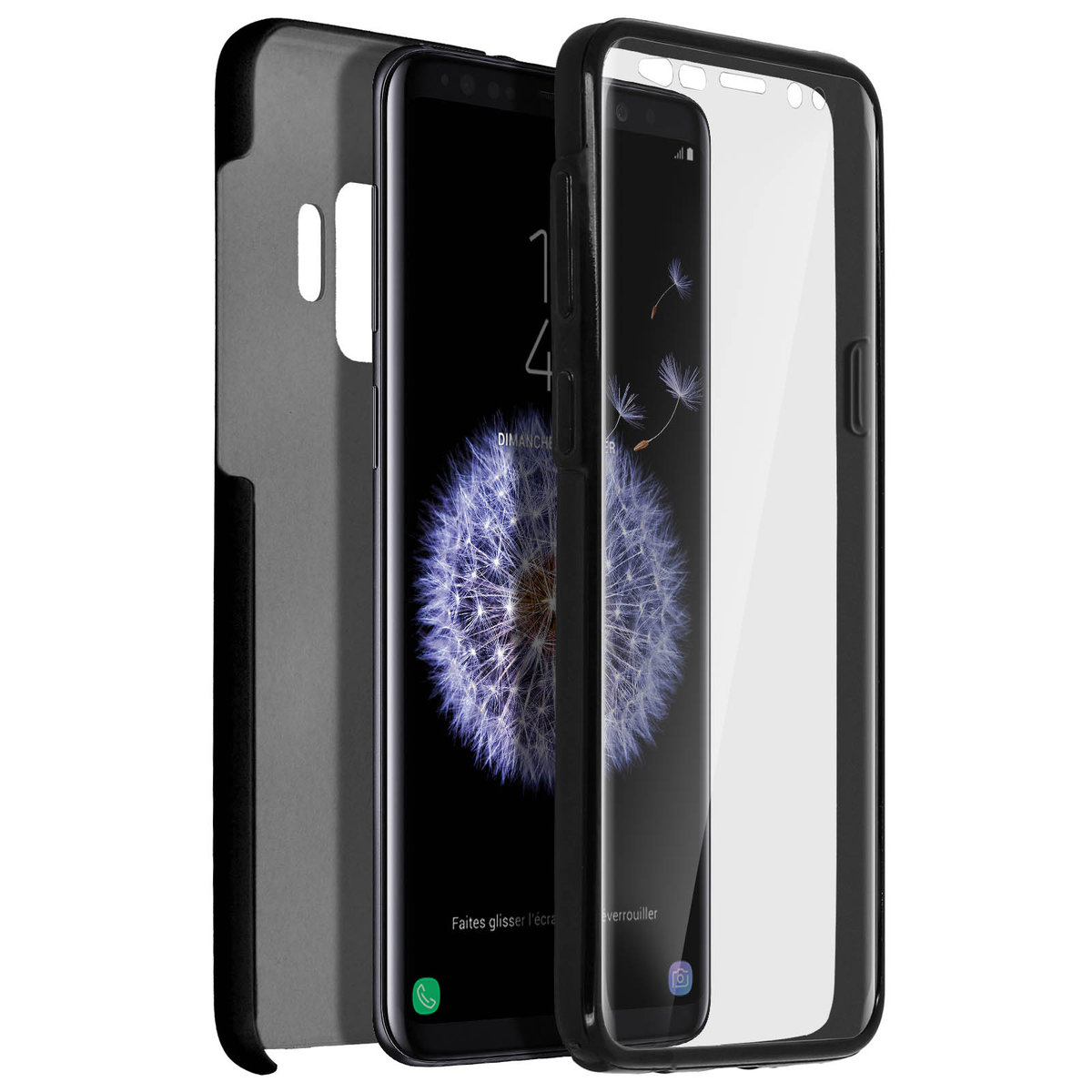 Etui 360° do Samsunga Galaxy S9 Elastyczny przód i sztywny tył – czarne
