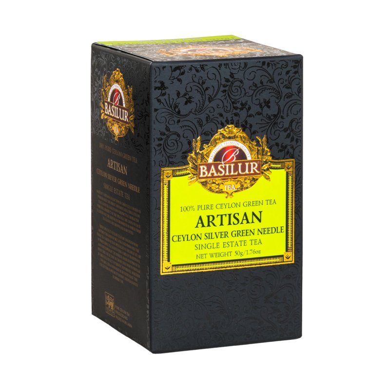 Basilur CEYLON SILVER GREEN NEEDLE herbata zielona CEJLOŃSKA liściasta - 50 g