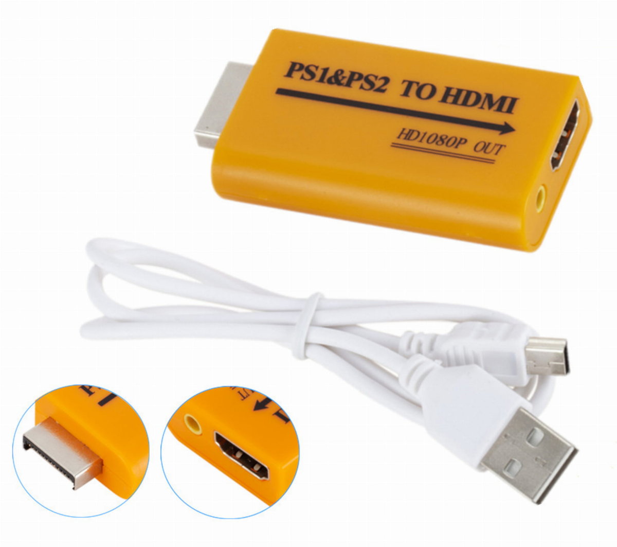 PlayStation PS1/PS2 Av do Hdmi + audio jack 3,5mm