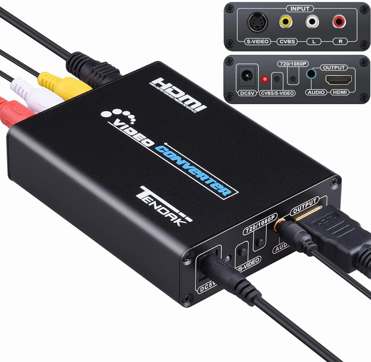 Konwerter Av / S-Video na Hdmi + audio 3,5 mm jack