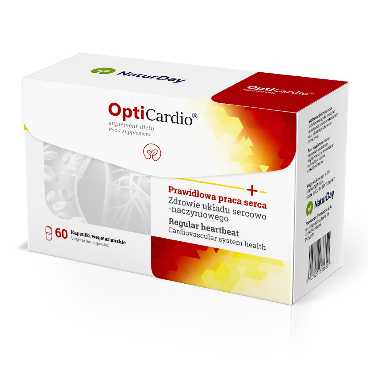 NaturDay OptiCardio Spirulina, Prawidłowe ciśnienie krwi, 60 kaps.