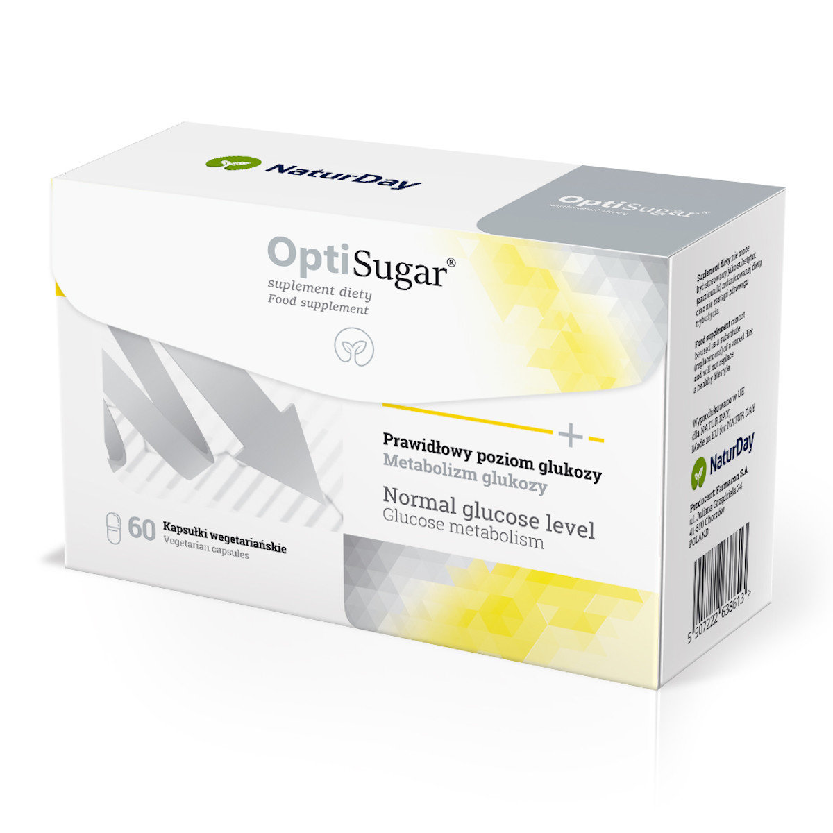 NaturDay OptiSugar Spirulina, Prawidłowy poziom cukru, 60 kaps.