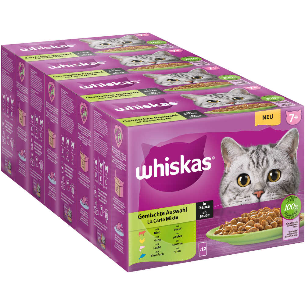 Megapakiet Whiskas Senior 7+ saszetki, 48 x 85 g - 7+ Wybór dań mieszanych w sosie