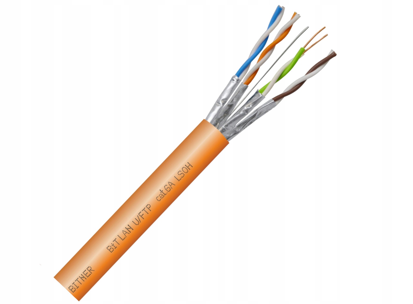 Bitner Przewód teleinformatyczny BiTLAN U/FTP 4x2x23 AWG cat 6A 500MHz LSOH TI0079 klasa Dca-s2 d0 a1 100m TI0079