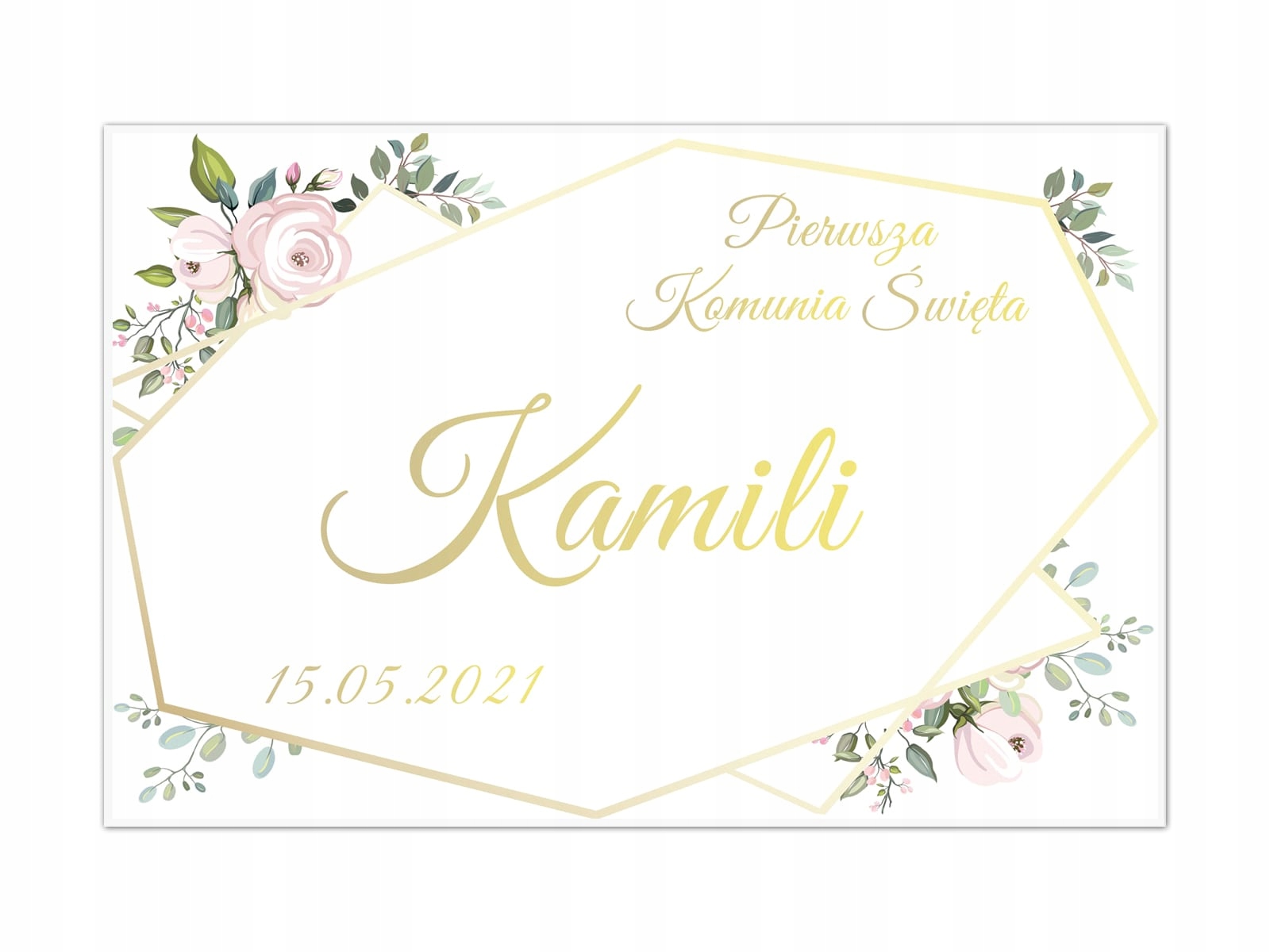 Plakat komunijny personalizowany - I Komunia Święta - 90x60 cm