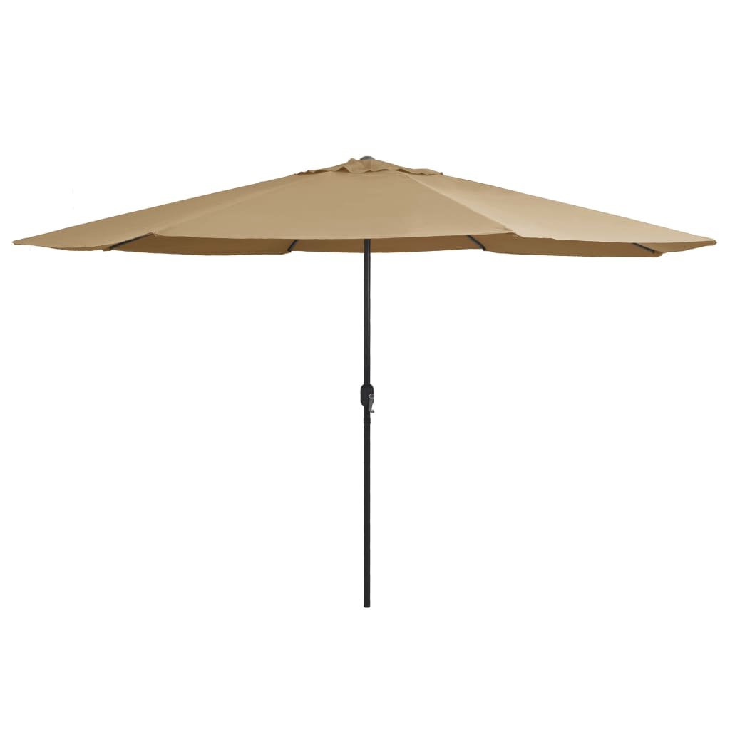 vidaXL Parasol ogrodowy na metalowym słupku, 400 cm, kolor taupe vidaXL