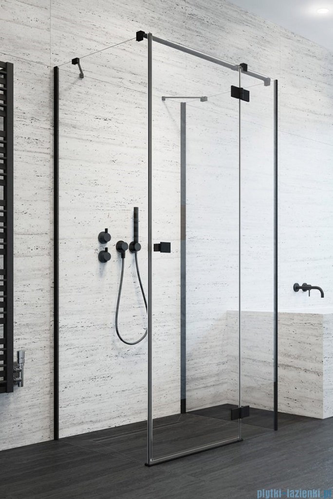 Radaway Essenza Black Kdj+S kabina 75x110x75cm prawa szkło przejrzyste 1384049-01-01/1385023-54-01R/1384049-01-01