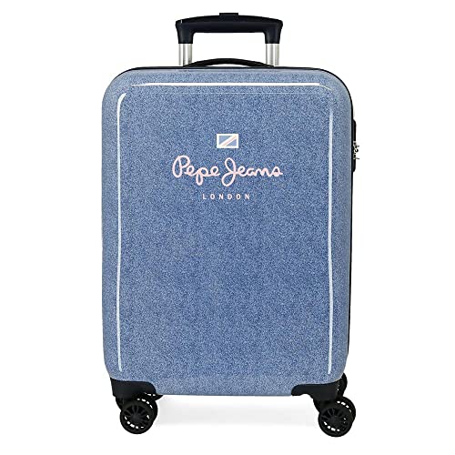 Pepe Jeans Lena Walizka kabinowa Niebieski 38x55x20 cms Twarde ABS Zamknięcie szyfrowe boczne 34L 2 kg 4 koła Bagaż ręczny, niebieski, Talla única, Walizka kabinowa