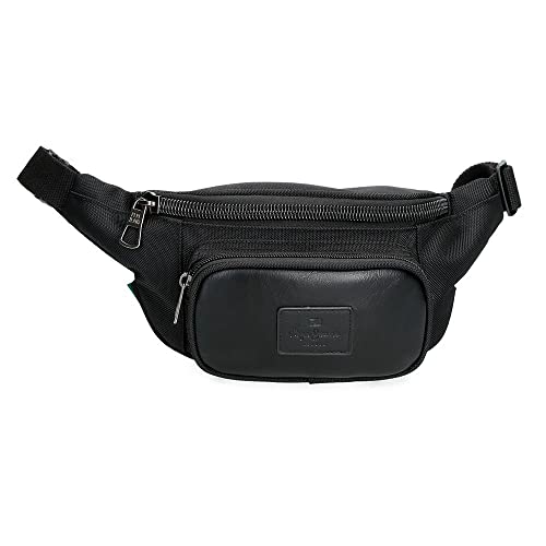 Pepe Jeans Szlifierka na pasek z kieszenią Czarny 30x13x5 cms Poliester z syntetyczną skórą, czarny, Riñonera con Bolsillo, Torba na ramię z kieszenią