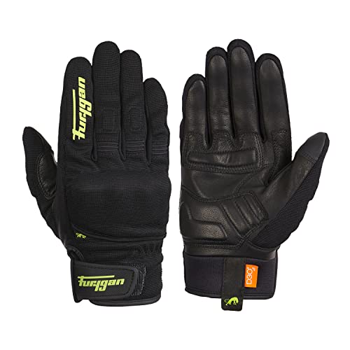 Furygan Jet D3O Sprzęt sportowy dla fanów, mężczyzn, czarno-zielony fluorescencyjny (wielobarwny), XL