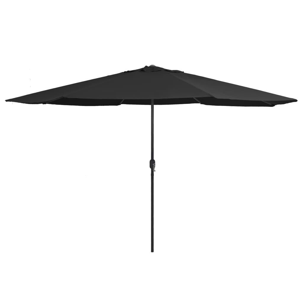vidaXL Parasol ogrodowy na metalowym słupku 400 cm czarny  47384