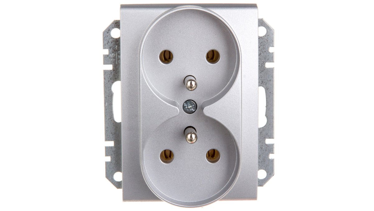 Schneider Electric Schneider Sedna aluminium gniazdo podwójne +0) do ramki SDN2800960