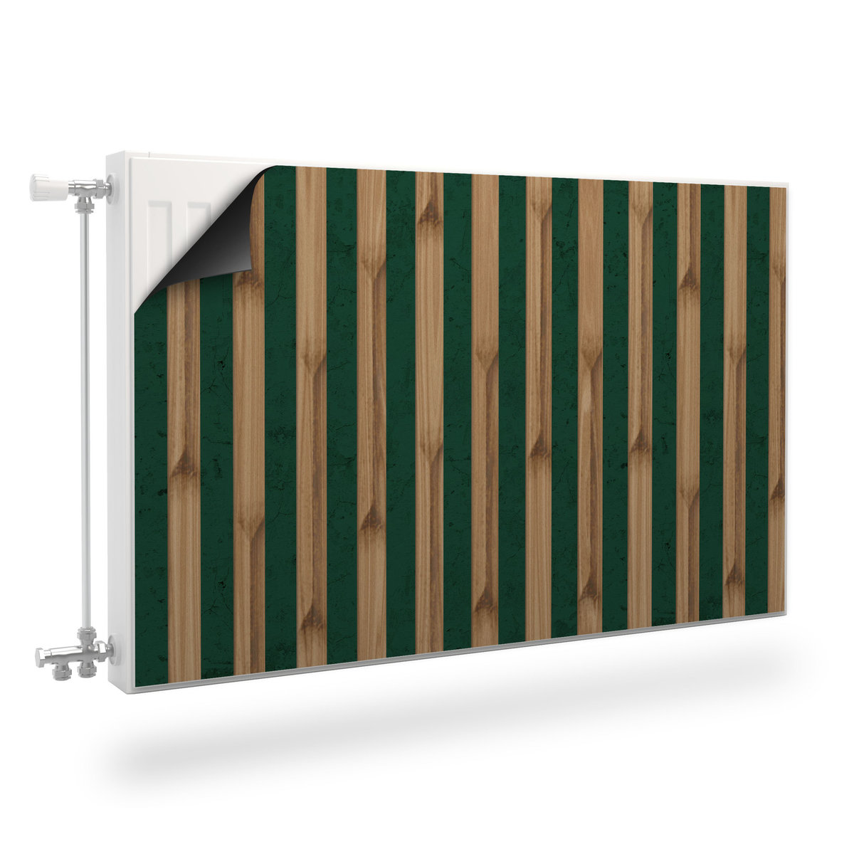 Magnetyczna MASKOWNICA Na Grzejnik Imitacja Drewna Lamele 3D 120cm x 60cm