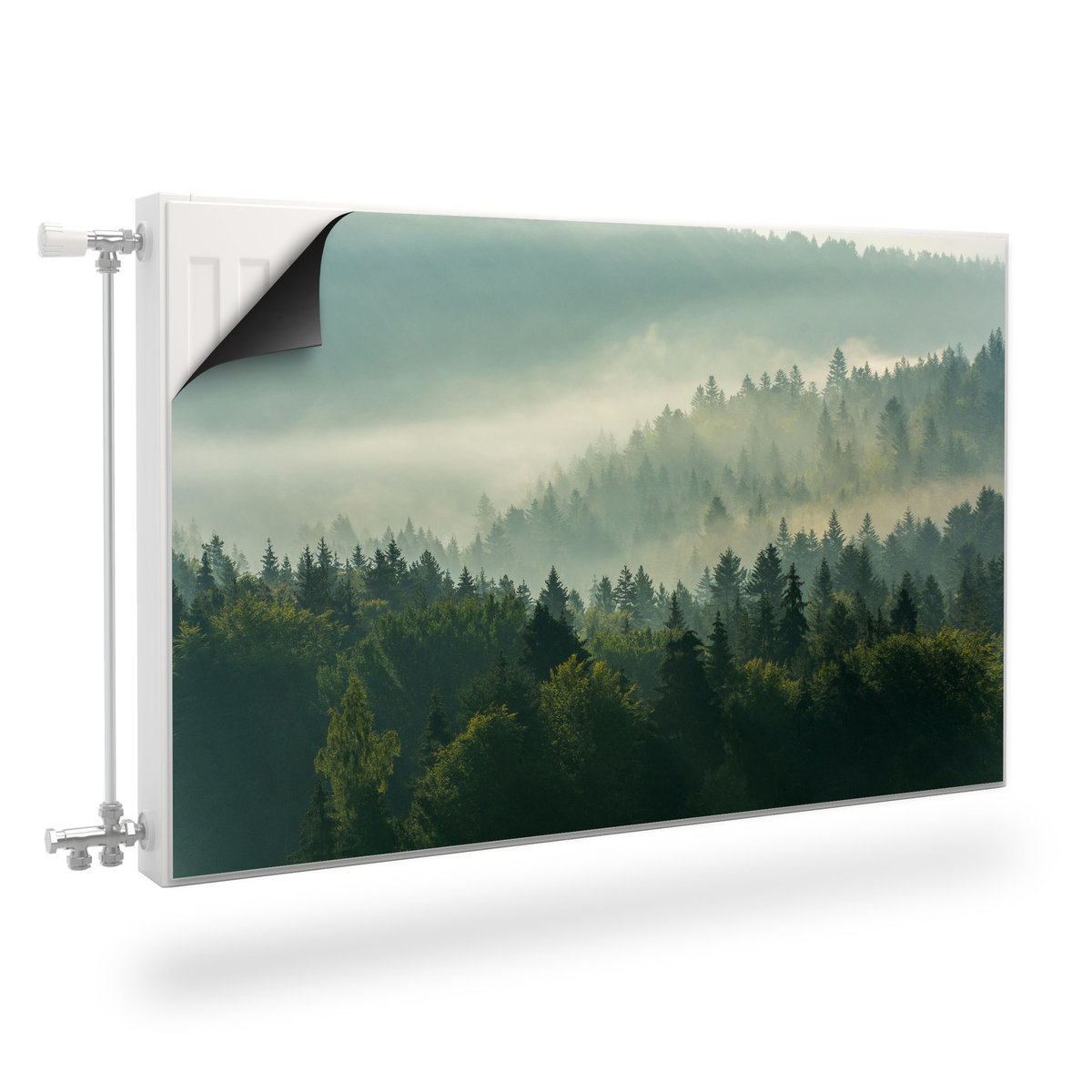 Maskownica MAGNETYCZNA Grzejnika LAS WE MGLE Natura Pejzaż 80cm x 60cm