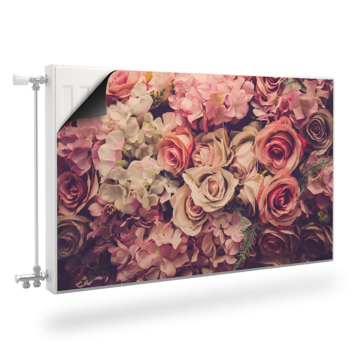 Maskownica MAGNETYCZNA KALORYFERA Kwiaty Róże PEONIE 120cm x 60cm