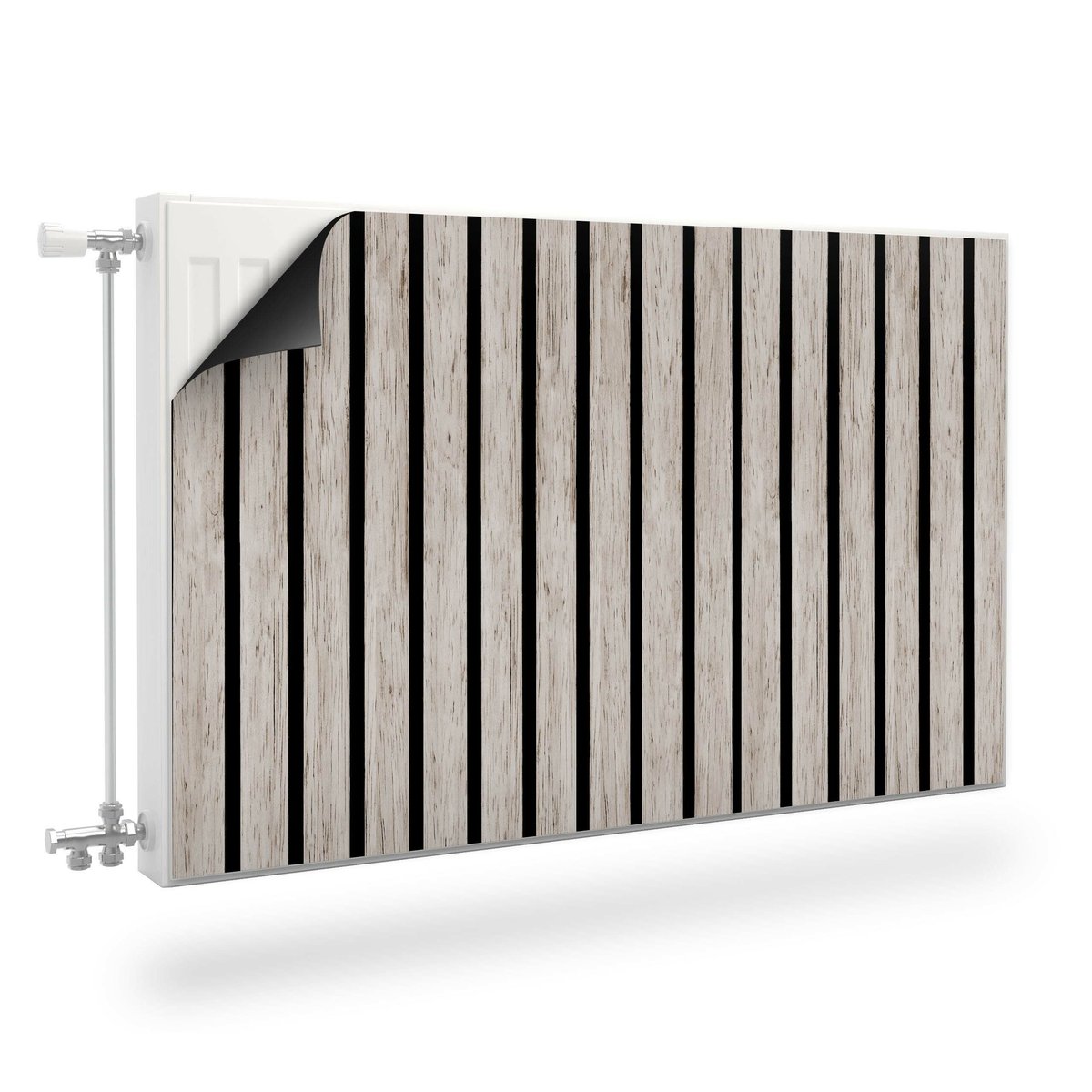 Maskownica MAGNETYCZNA Na Grzejnik Lamele Imitacja Drewna Efekt 3D 80cm x 60cm