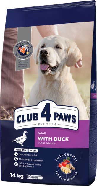Club 4 Paws Premium Dla Psów Dorosłych Rasy Duże Kaczka Duck 14Kg