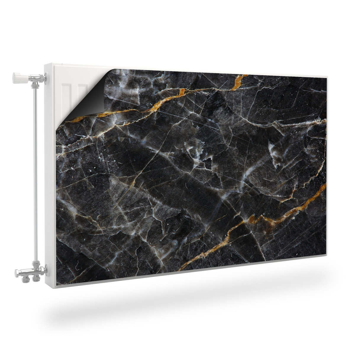 MASKOWNICA Magnetyczna Grzejnika Czarny MARMUR Abstrakcja 80cm x 60cm
