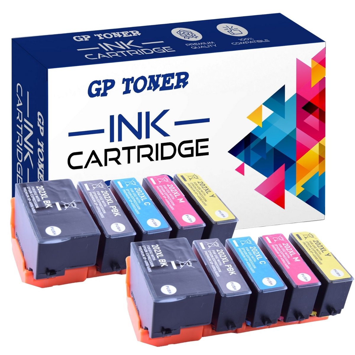 10x Tusze do Epson 202 XL Expression Premium XP-6000 XP-6005 XP-6103 2x CMYKK