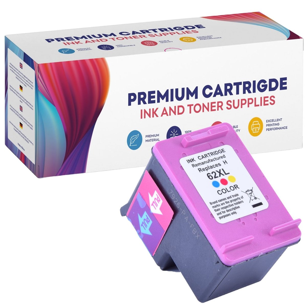 Tusz do HP 62-XL ENVY 5640 5644 5646 5660 7640 DeskJet 5575 5645  Color