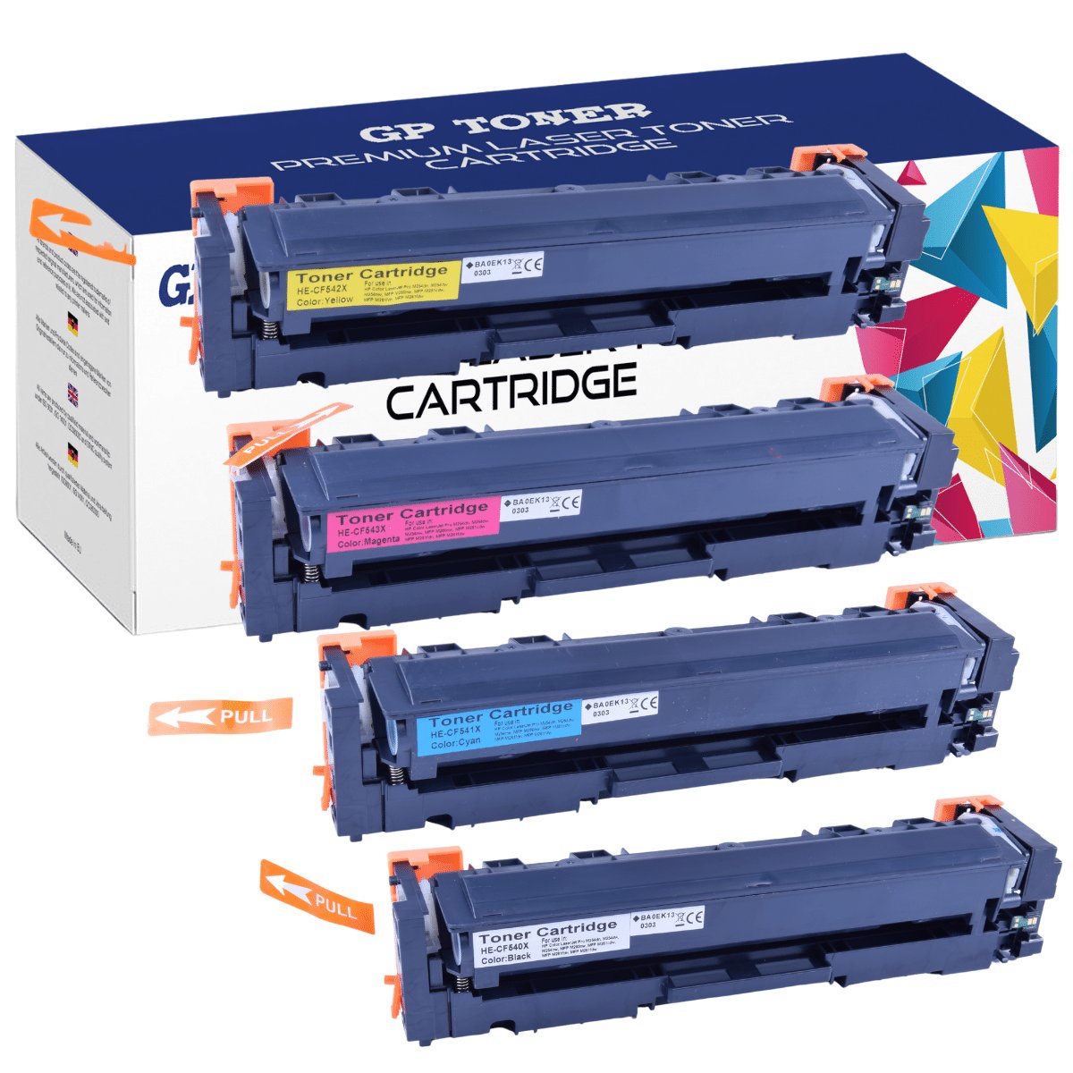 4x Toner do CF540x LaserJet Pro MFP M254 DW M280 NW M281 FDN M281 FDW Zestaw CMYK