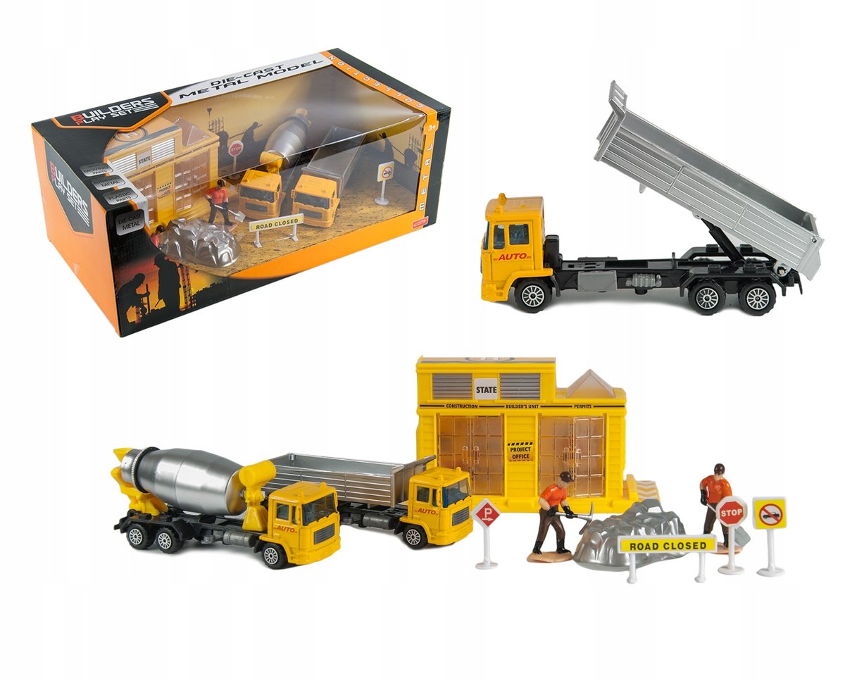 Zestaw Robotnicy Betoniarka Warsztat Wywrotka