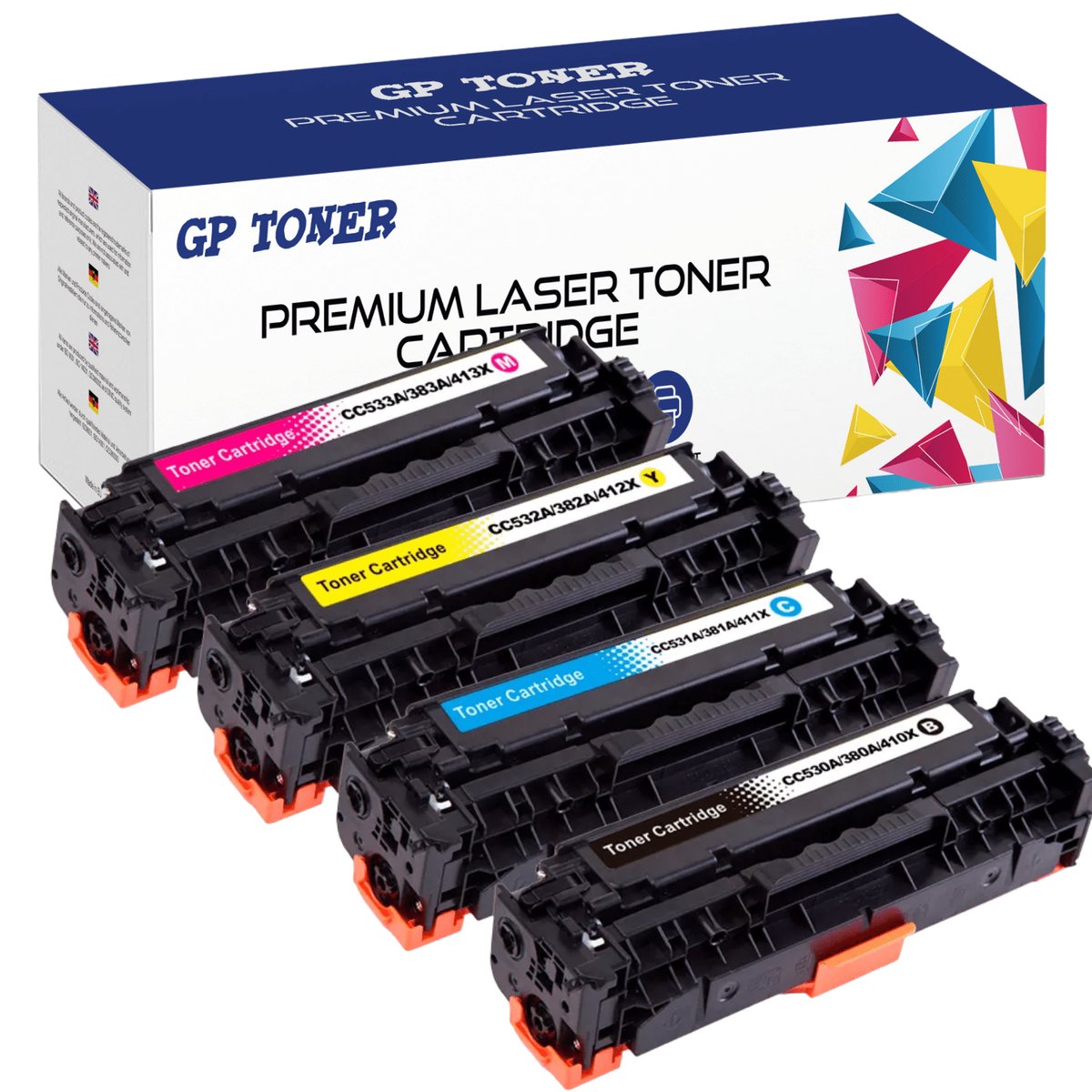Gp Toner 4x TONER DO HP CC530 CE410 CF380 CC531 CE411 CF381 CC532 CE412 CF382 CC533 CE413 CF383 CP2020 CP2025 CM2320 - GP-H534A/414X/384X CMYK ZESTAW GP-H534A/414/384 CMYK