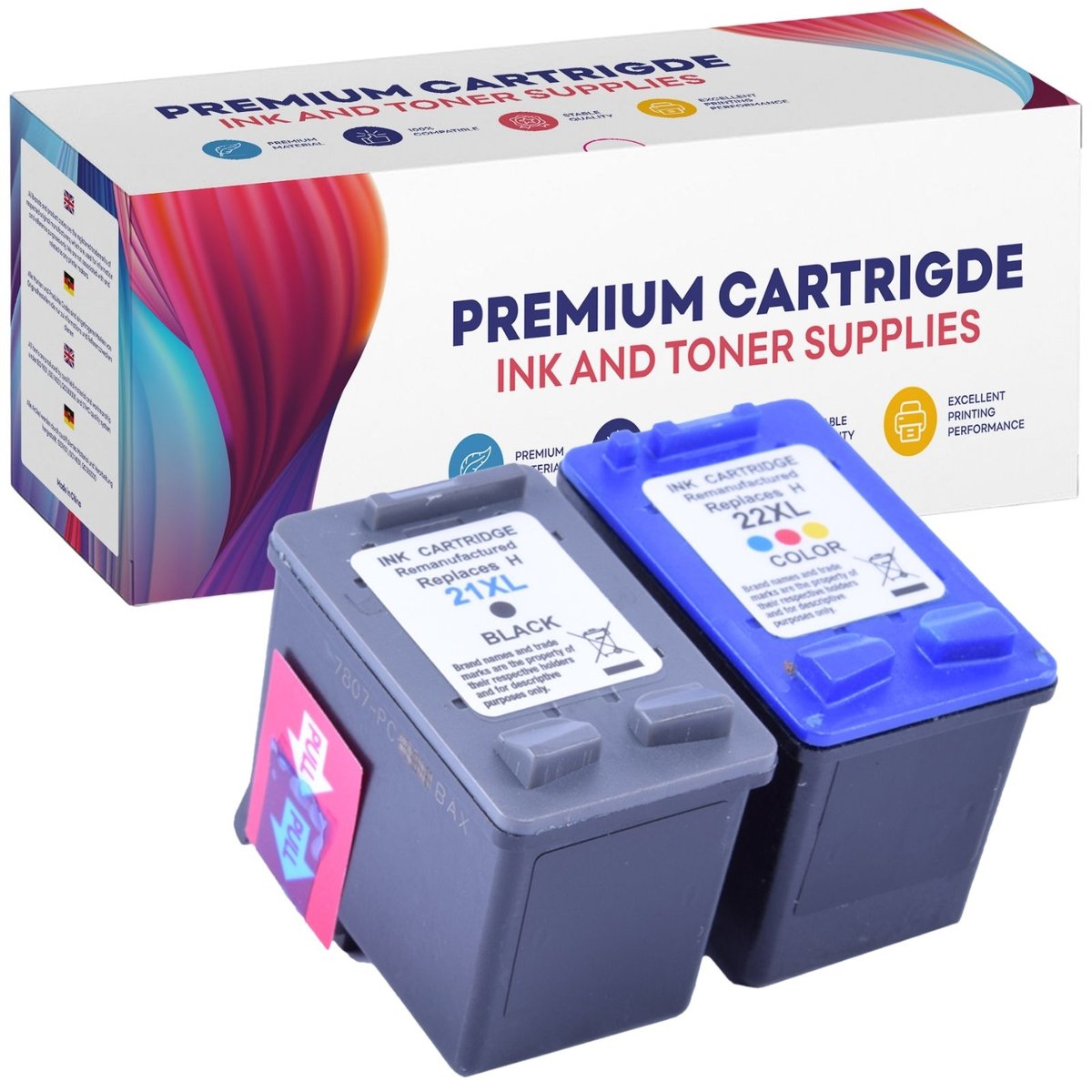Tusz do HP 21 XL + 22 X DESKJET F370 F375 F380 F2180 F2224 F2280 F4180