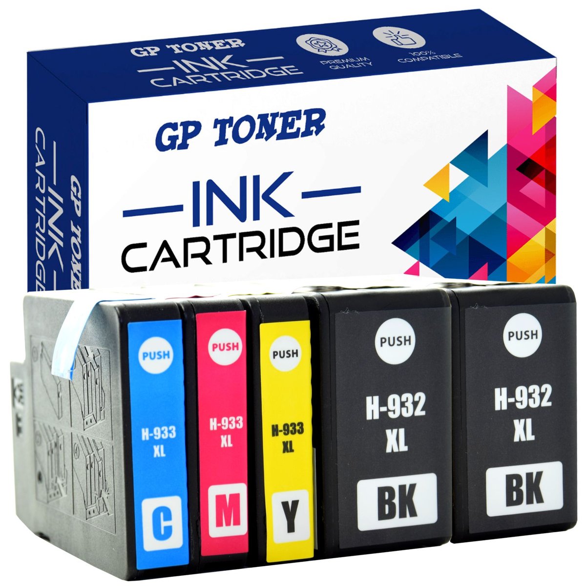 5x Tusz do HP OfficeJet 6100 6600 6700 7110 7510 7600 7610 7612 932XL 933XL CMYKK